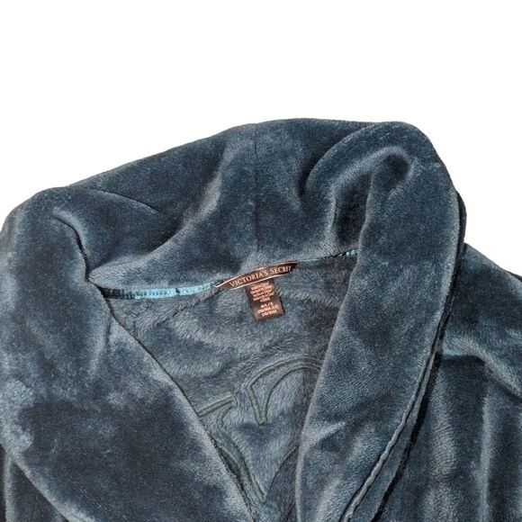 🛍️Victoria Secret Emerald Green Plush Bathrobe Size M/L - Picture 3 of 3